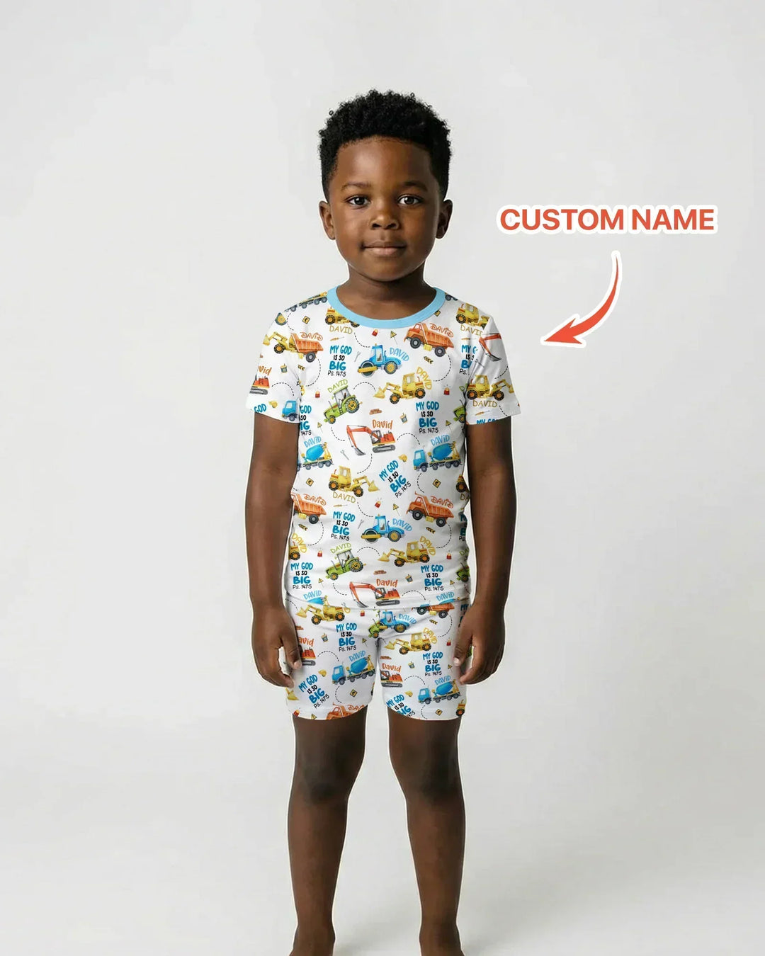My God Is So Big Custom Name Bamboo Two Piece Short Sleeve Shorts Pajama Set