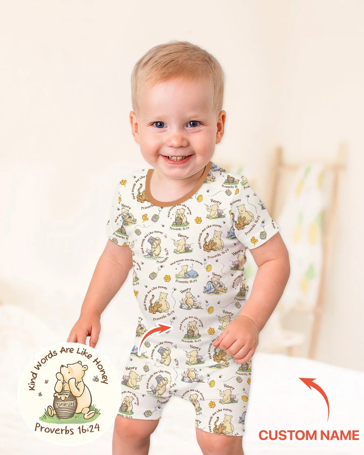Zweiteiliges Pyjama-Set mit kurzen Ärmeln und Shorts im Sommer-Design