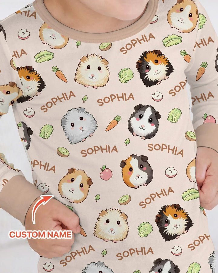 Zweiteiliges Langarm-Pyjama-Set mit Sommerfrüchten