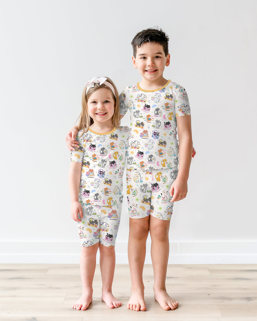 Schlafanzug-Set zweiteilig, kurze Ärmel, kurze Hose, Bambus