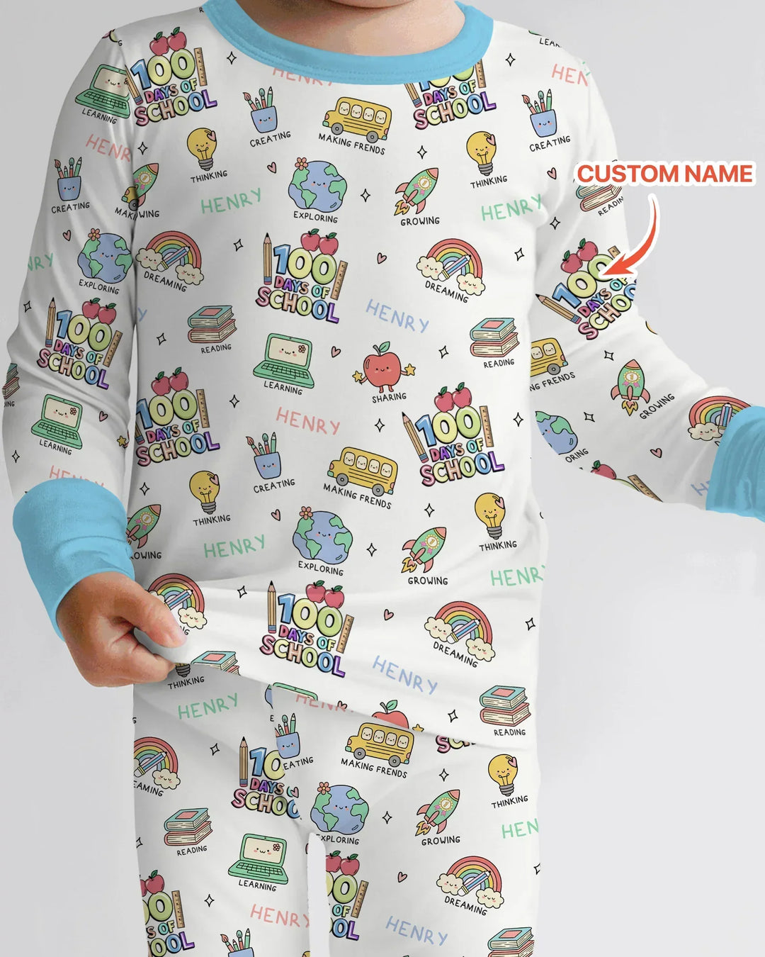 Zweiteiliges Langarm-Pyjama-Set mit Sommerfrüchten