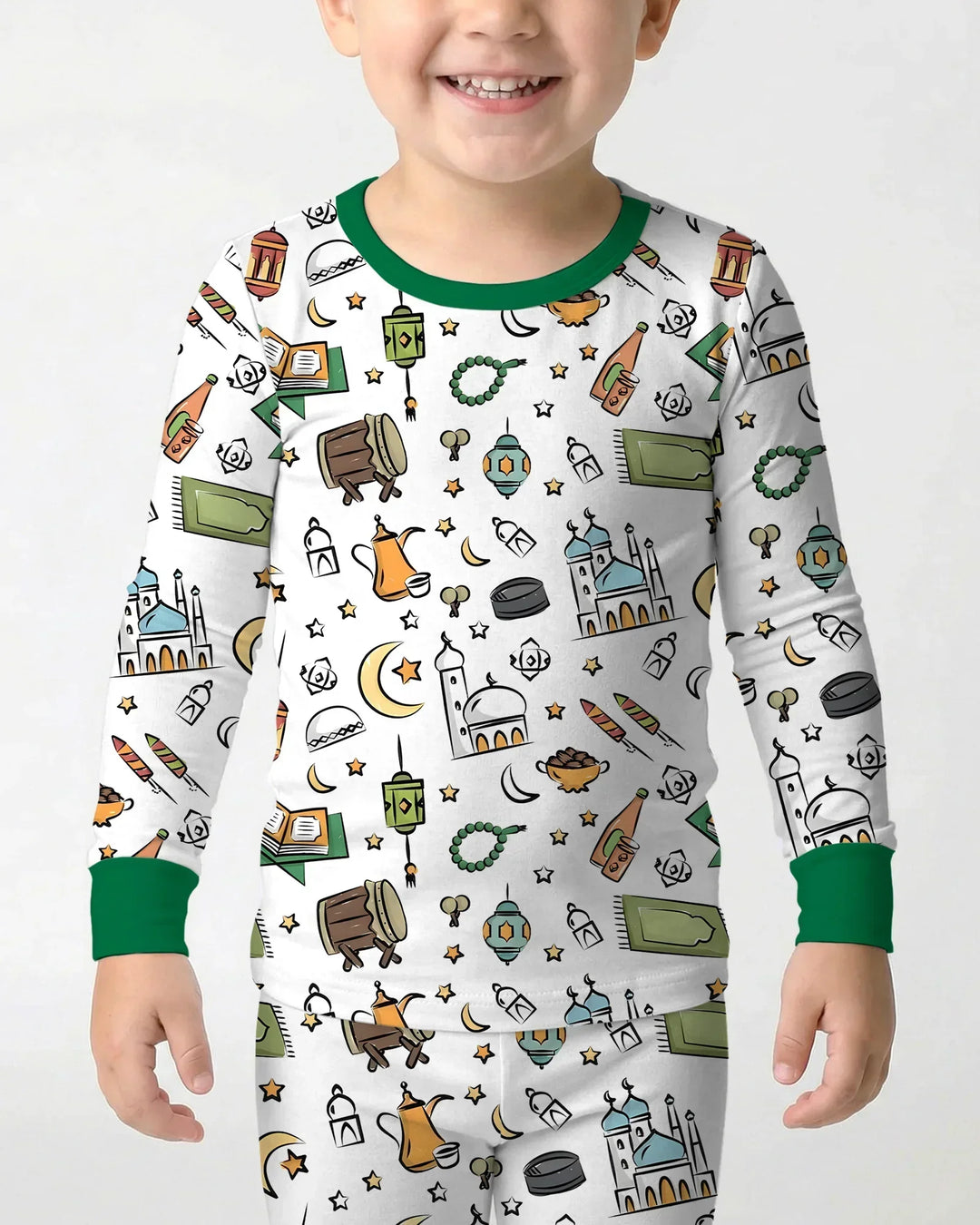 Zweiteiliges Langarm-Pyjama-Set mit Sommerfrüchten