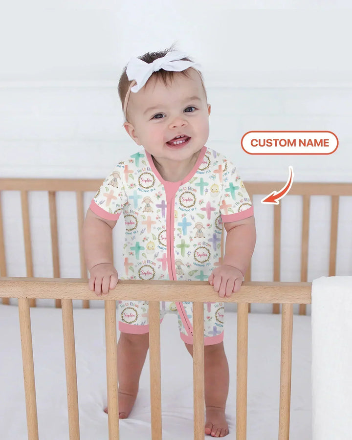 He Is Risen Personalized Bamboo Shorty Zippy