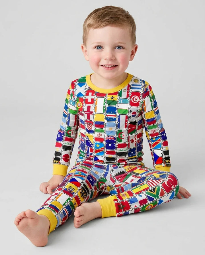 Zweiteiliges Langarm-Pyjama-Set mit Sommerfrüchten