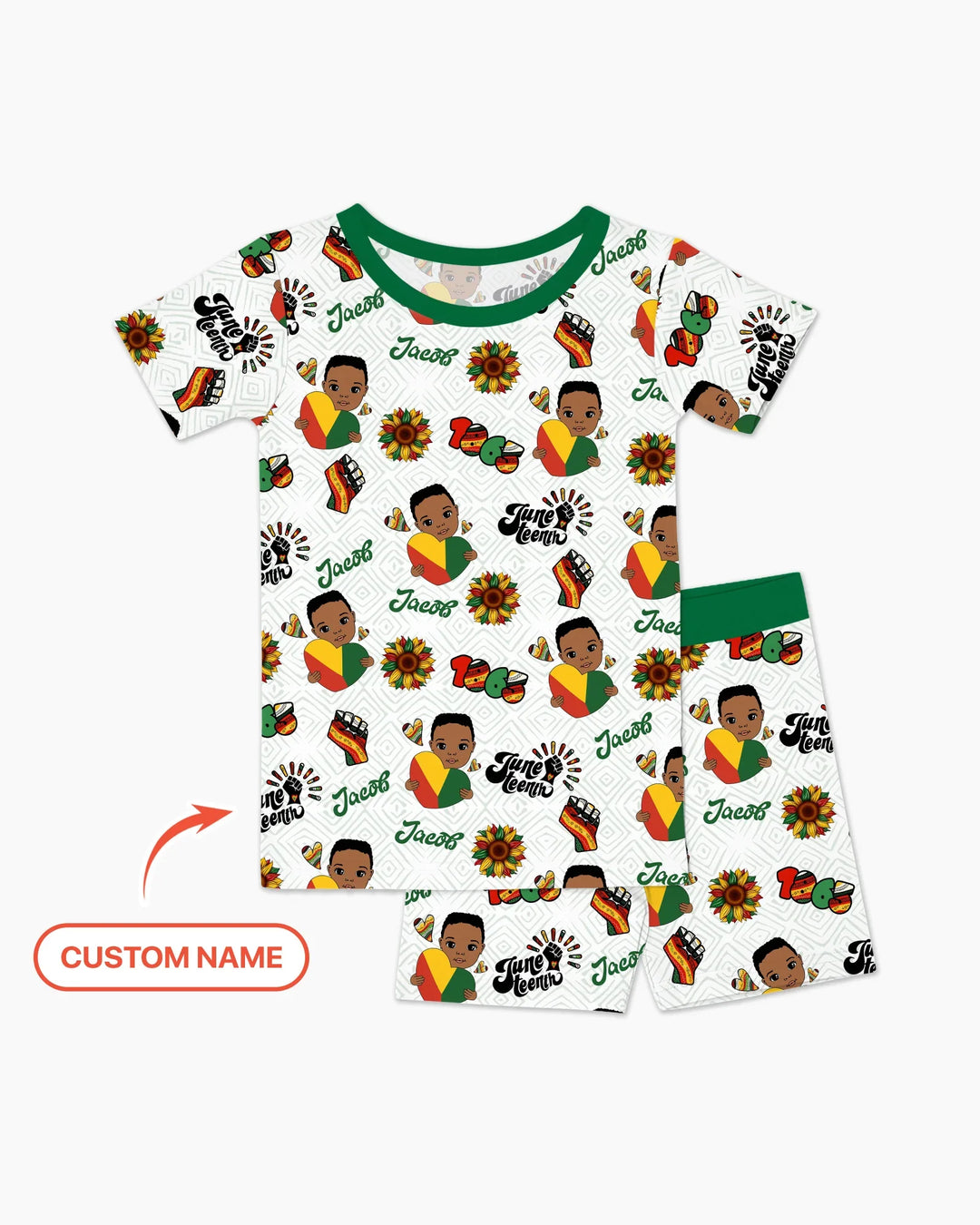 Zweiteiliges Pyjama-Set mit kurzen Ärmeln und Shorts im Sommer-Design