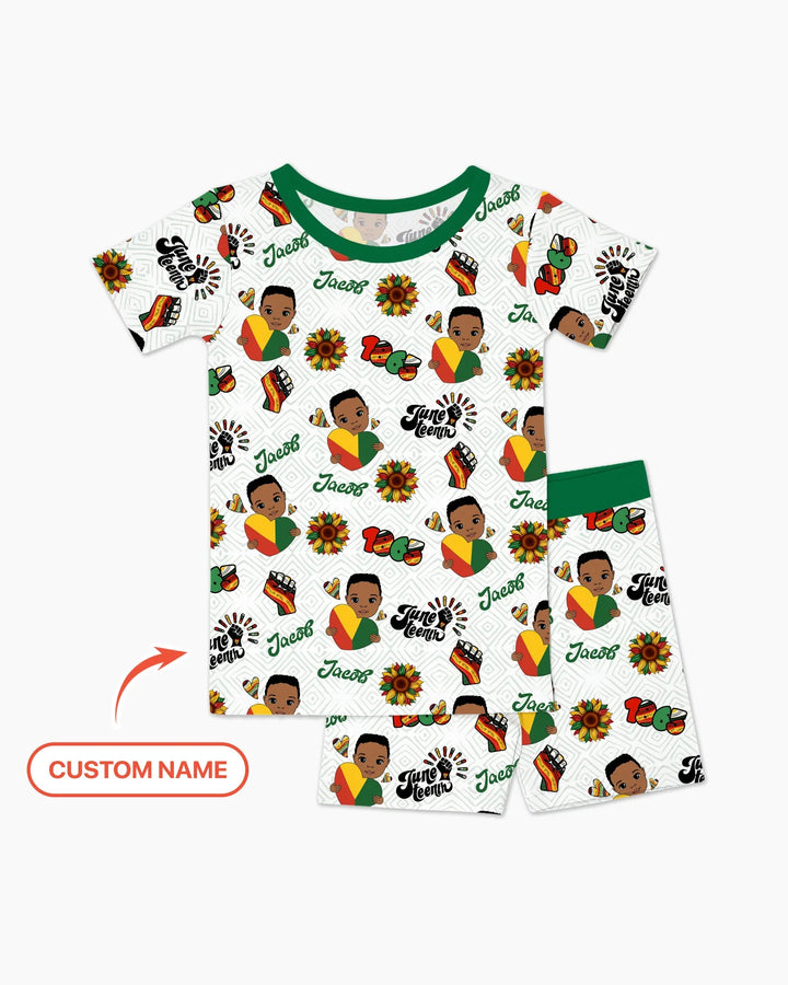 Zweiteiliges Pyjama-Set mit kurzen Ärmeln und Shorts im Sommer-Design