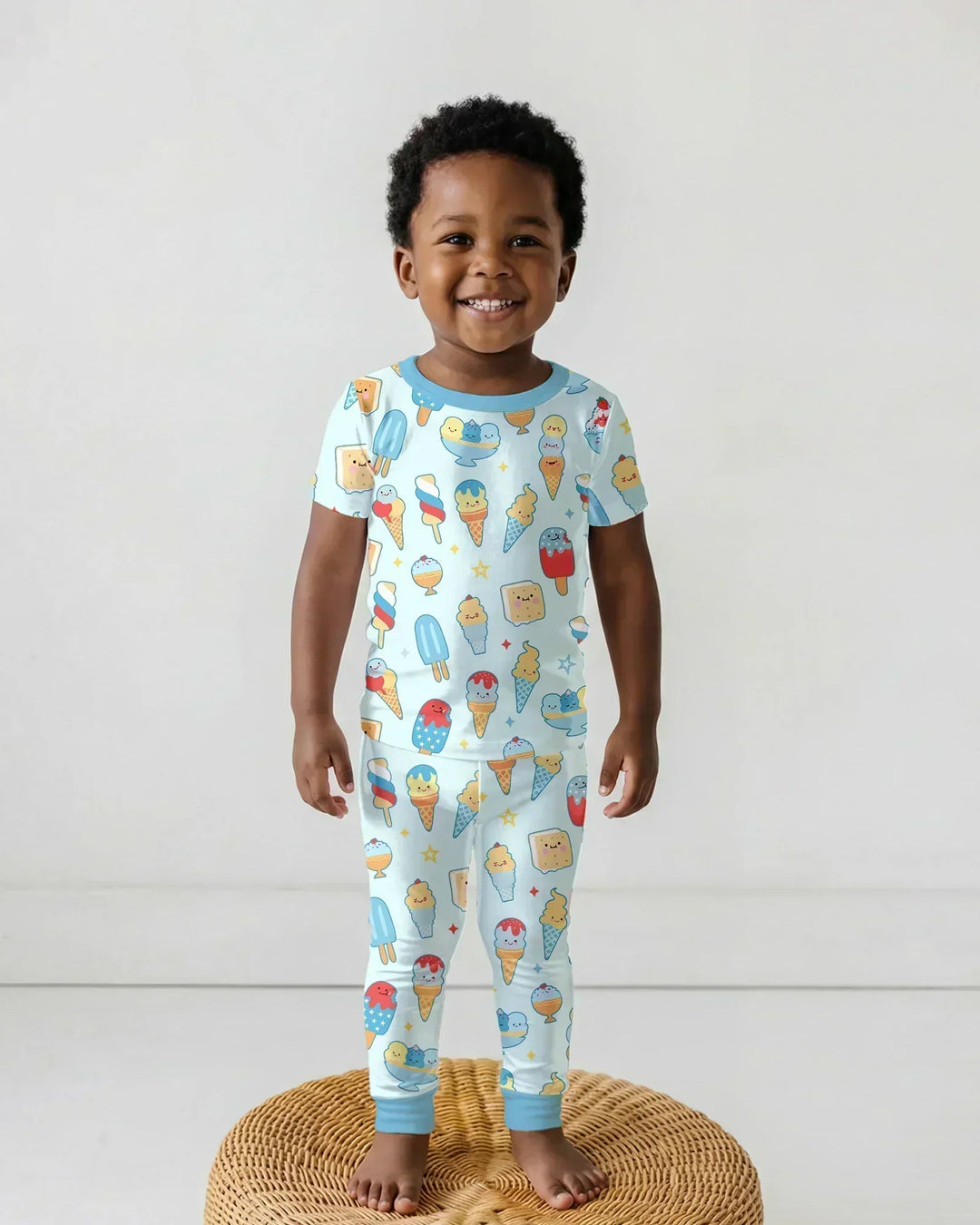American Ice cream Bamboo Two Piece Short Sleeve Pajama Set