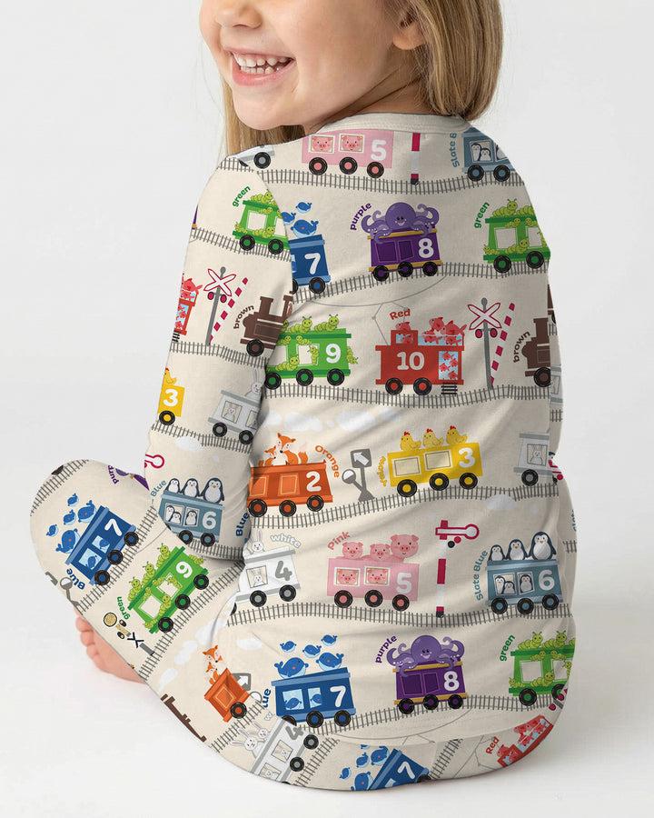 Zweiteiliges Langarm-Pyjama-Set mit Sommerfrüchten