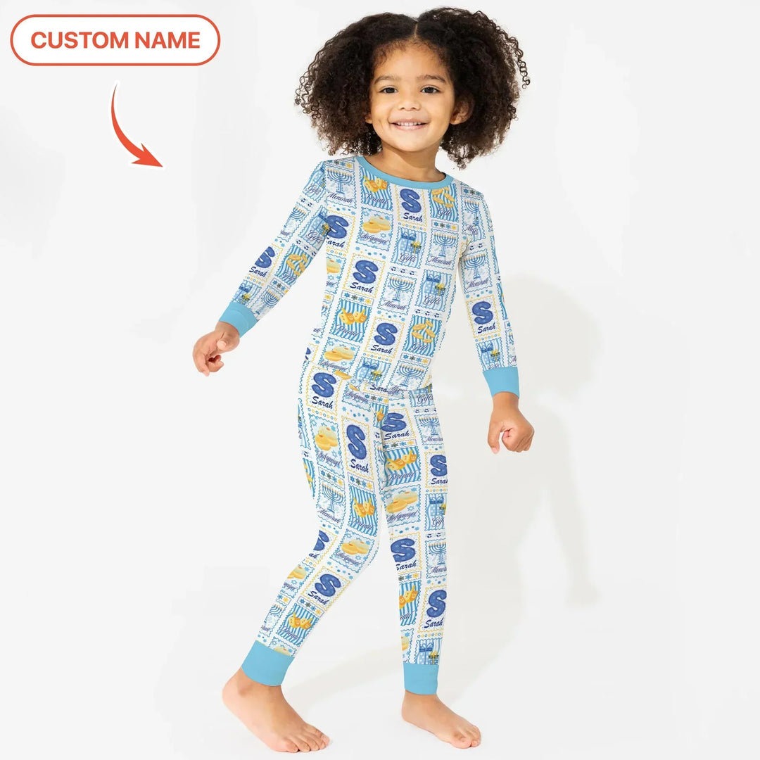 Zweiteiliges Langarm-Pyjama-Set mit Sommerfrüchten