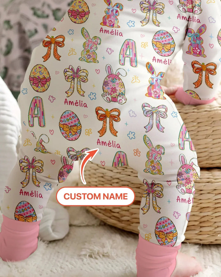 Happy Easter Custom Name Bamboo Convertible Zippy