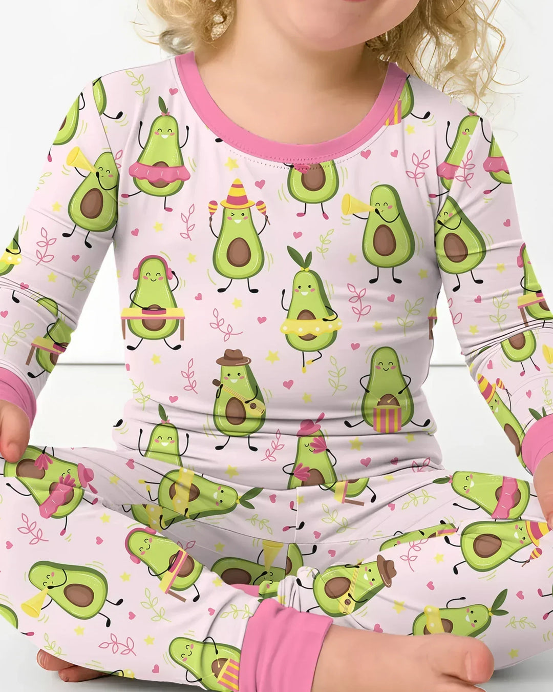 Zweiteiliges Langarm-Pyjama-Set mit Sommerfrüchten