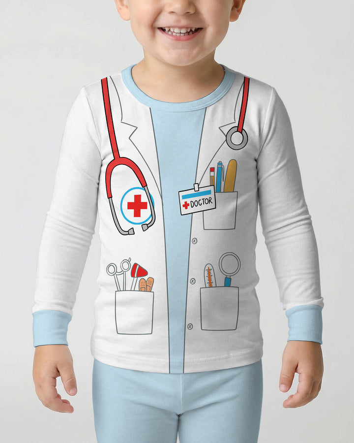 Zweiteiliges Langarm-Pyjama-Set mit Sommerfrüchten
