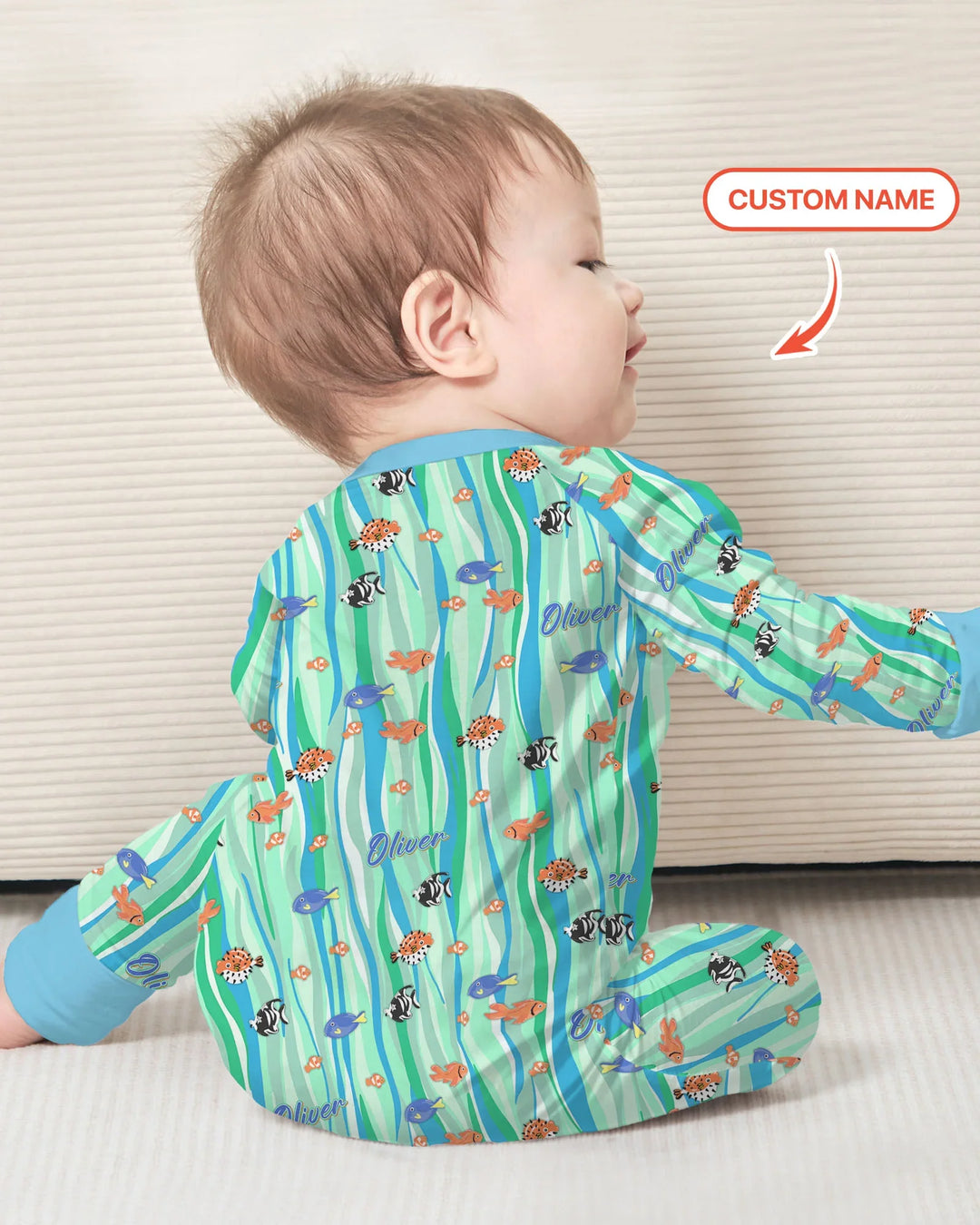 Gerippte Babykleidung mit individuellem Foto - Weich &amp; Skizzenhaft