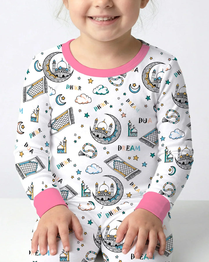 Zweiteiliges Langarm-Pyjama-Set mit Sommerfrüchten