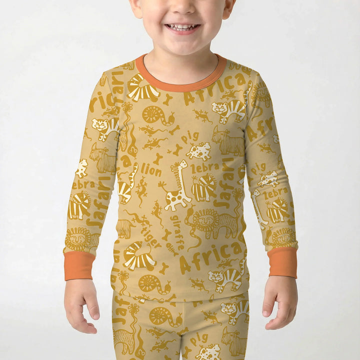 Zweiteiliges Langarm-Pyjama-Set mit Sommerfrüchten