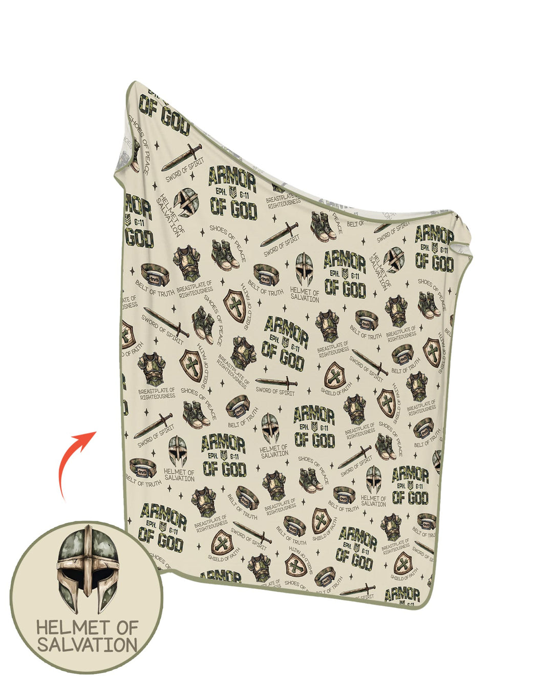 Camo Armor Of God Bamboo Blanket
