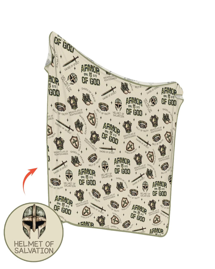 Camo Armor Of God Bamboo Blanket