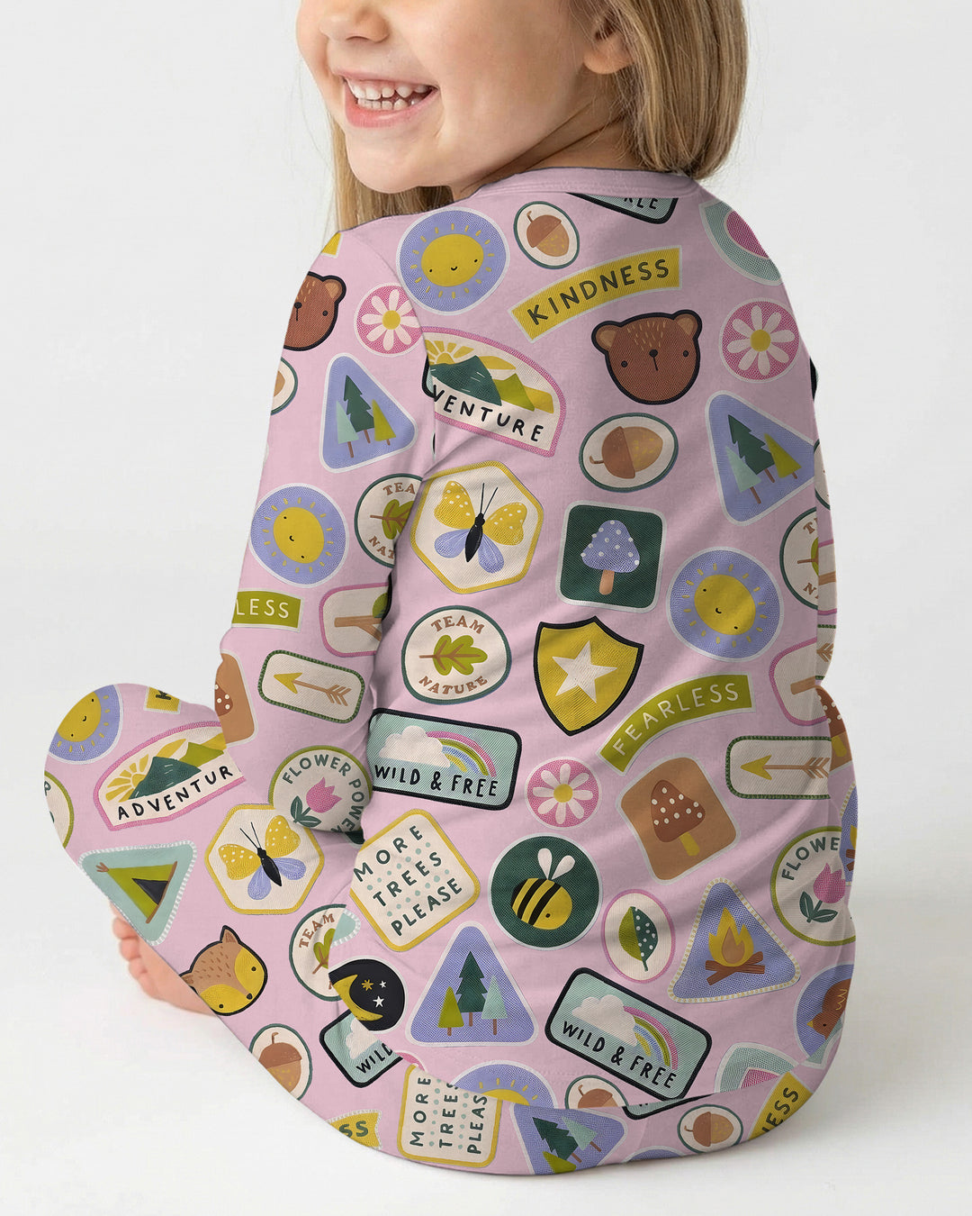 Zweiteiliges Langarm-Pyjama-Set mit Sommerfrüchten