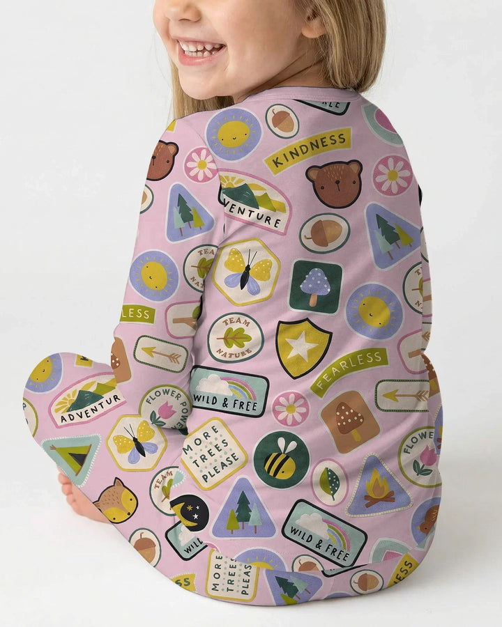 Zweiteiliges Langarm-Pyjama-Set mit Sommerfrüchten