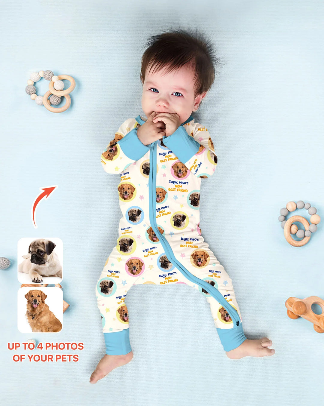 Gerippte Babykleidung mit individuellem Foto - Weich &amp; Skizzenhaft