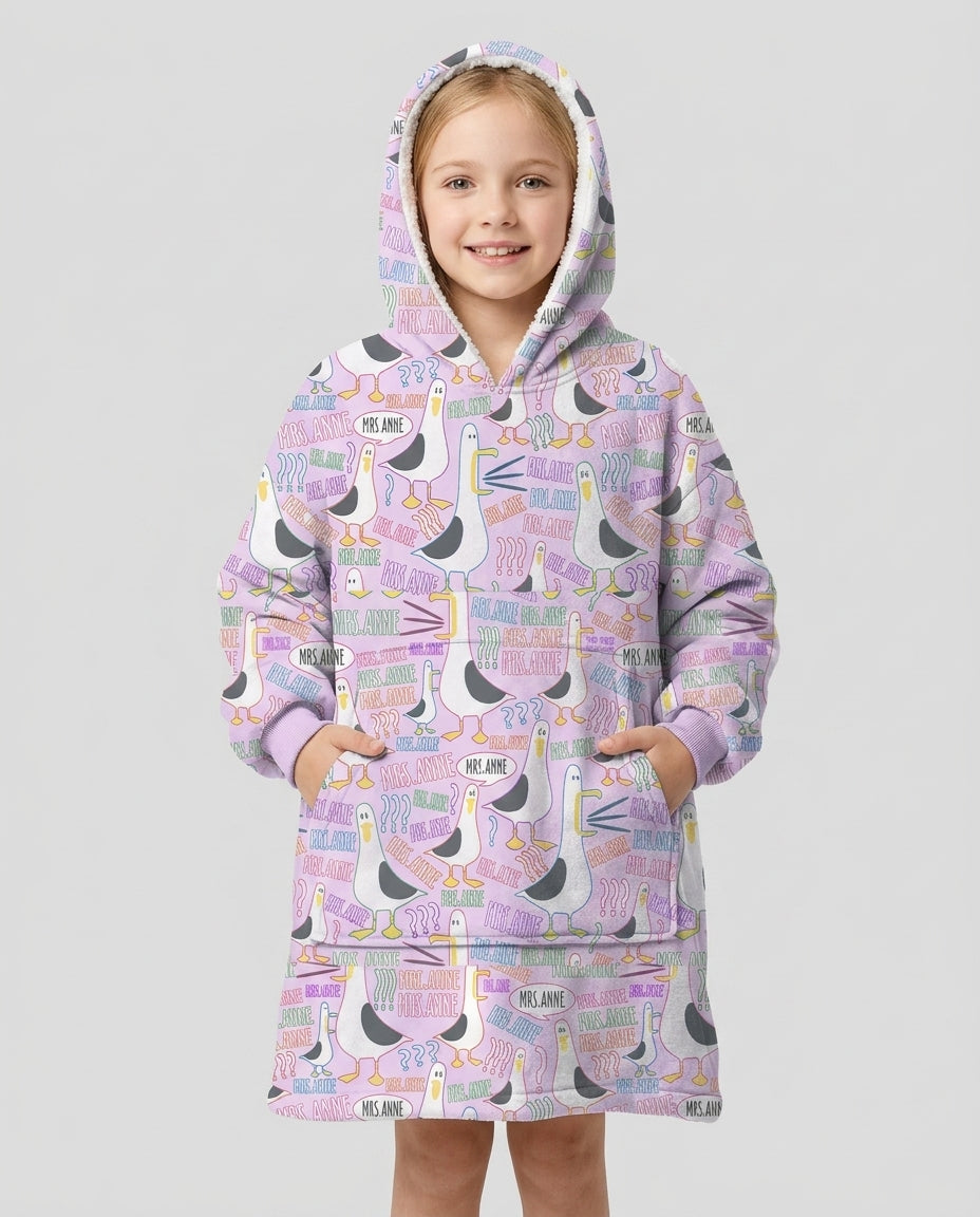 Teacher Teacher Teacher Funny Seagull Bamboo Blanket Hoodie