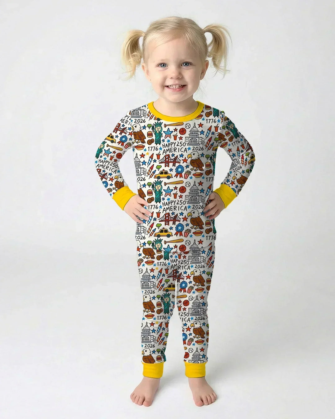 Zweiteiliges Langarm-Pyjama-Set mit Sommerfrüchten