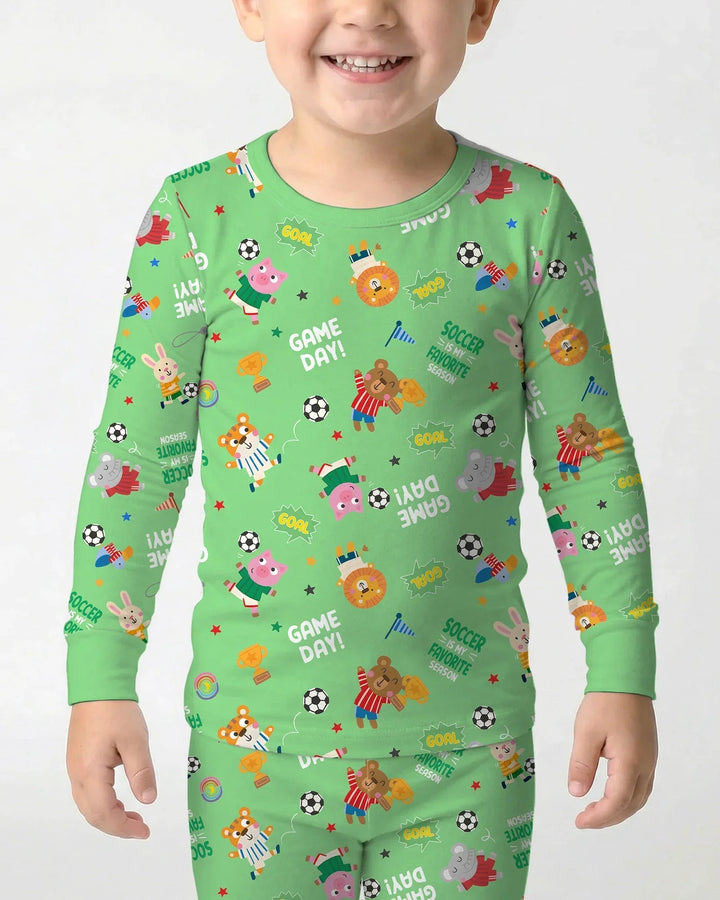 Zweiteiliges Langarm-Pyjama-Set mit Sommerfrüchten