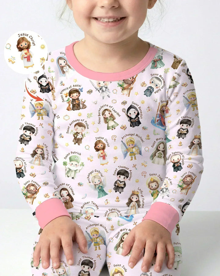 Zweiteiliges Langarm-Pyjama-Set mit Sommerfrüchten