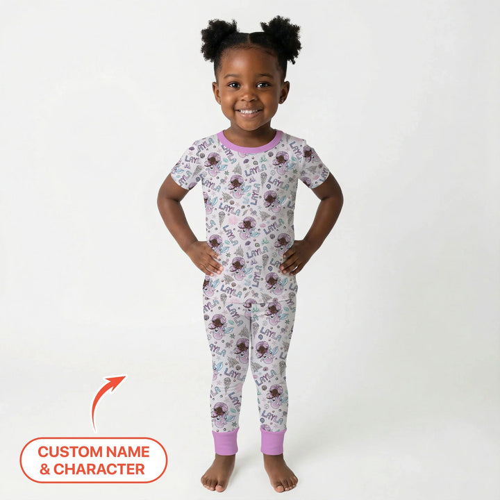 Zweiteiliges, kurzärmliges Pyjama-Set mit Marienkäfern