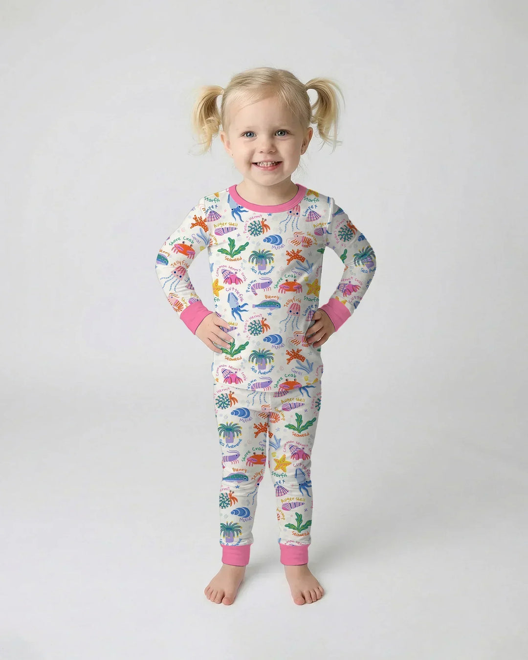 Tide Pool Pals Bamboo Two Piece Long Sleeve Pajama Set