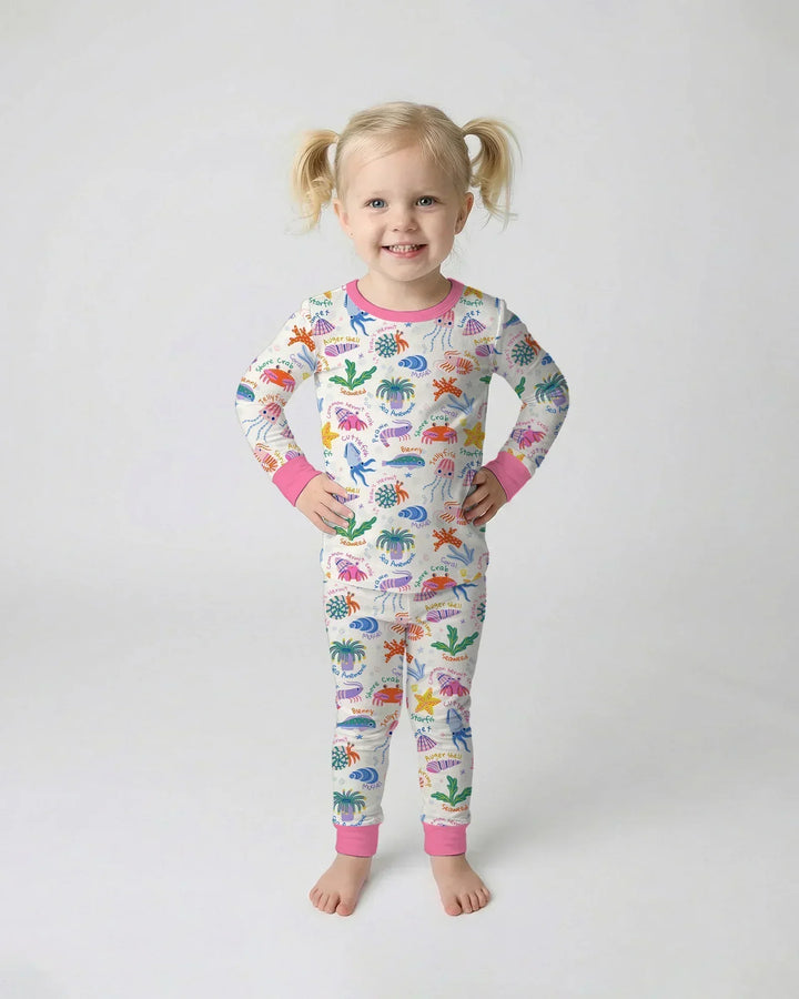 Tide Pool Pals Bamboo Two Piece Long Sleeve Pajama Set