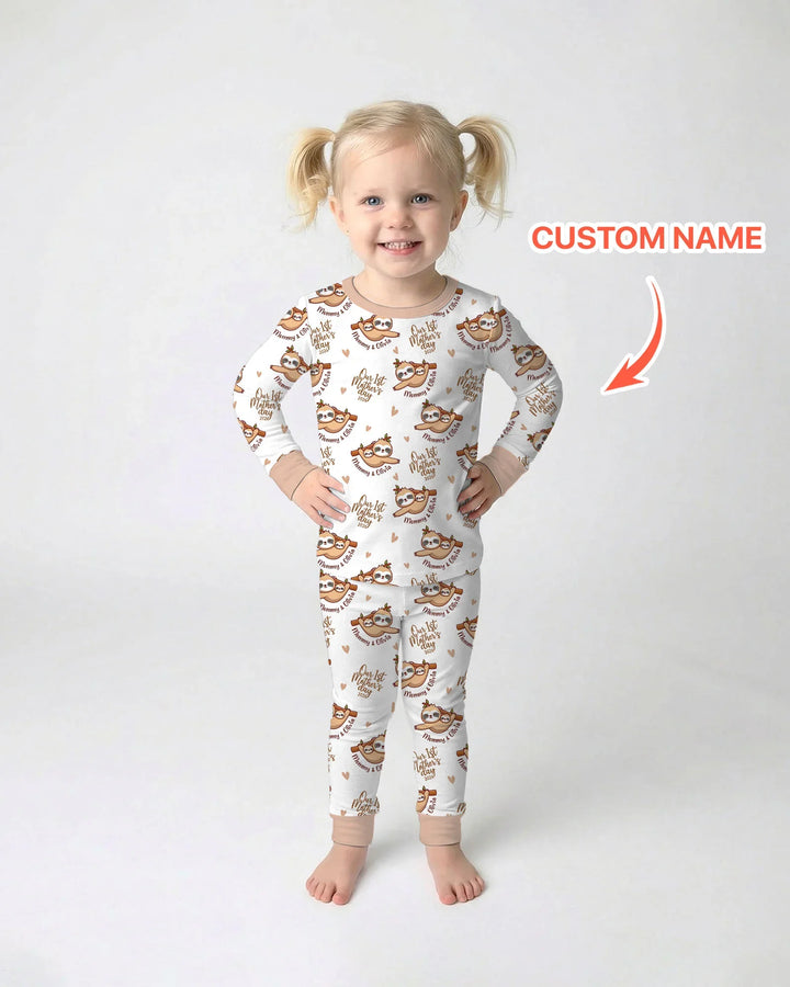Zweiteiliges Langarm-Pyjama-Set mit Sommerfrüchten
