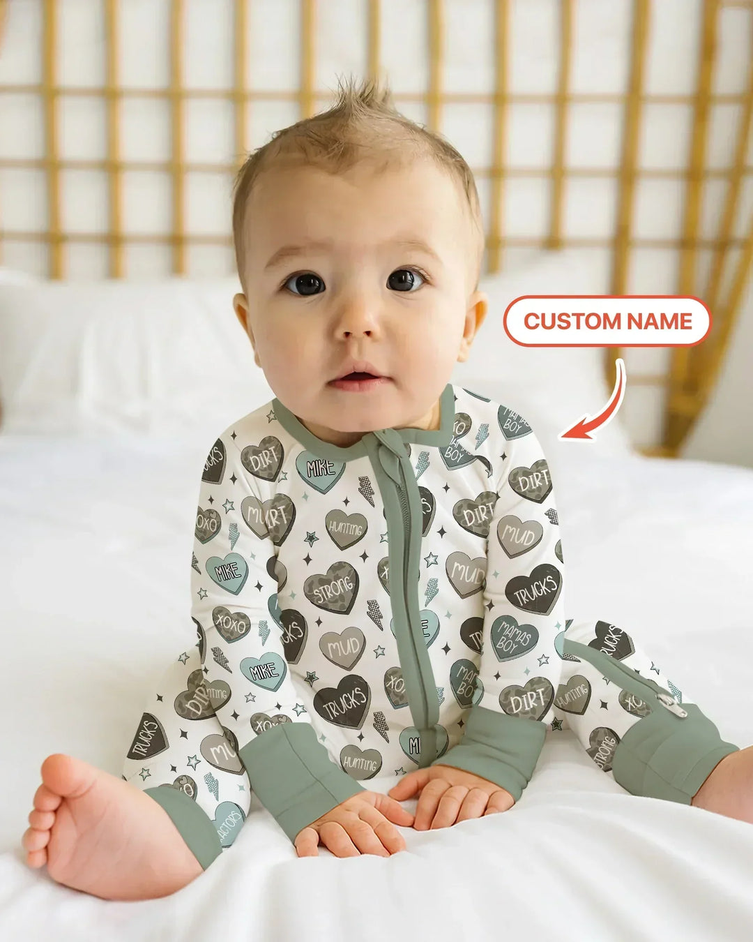 Gerippte Babykleidung mit individuellem Foto - Weich &amp; Skizzenhaft