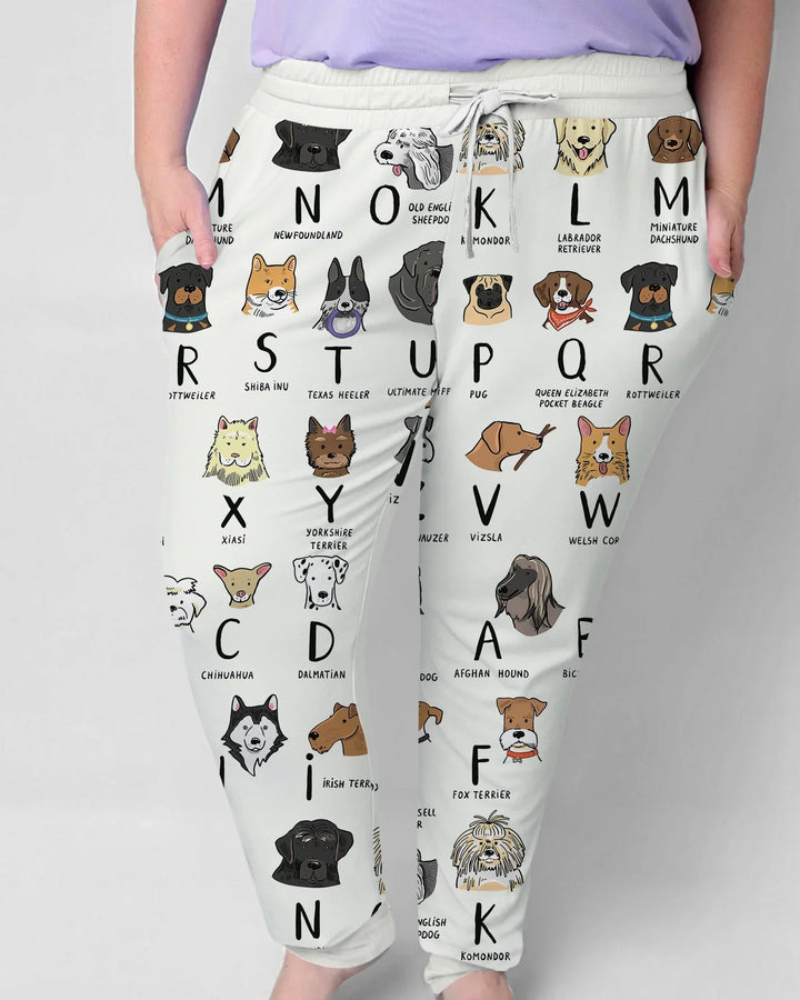 Funny Dogs Alphabet Bamboo Women Pajama Set