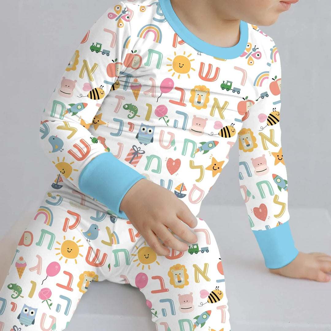 Zweiteiliges Langarm-Pyjama-Set mit Sommerfrüchten