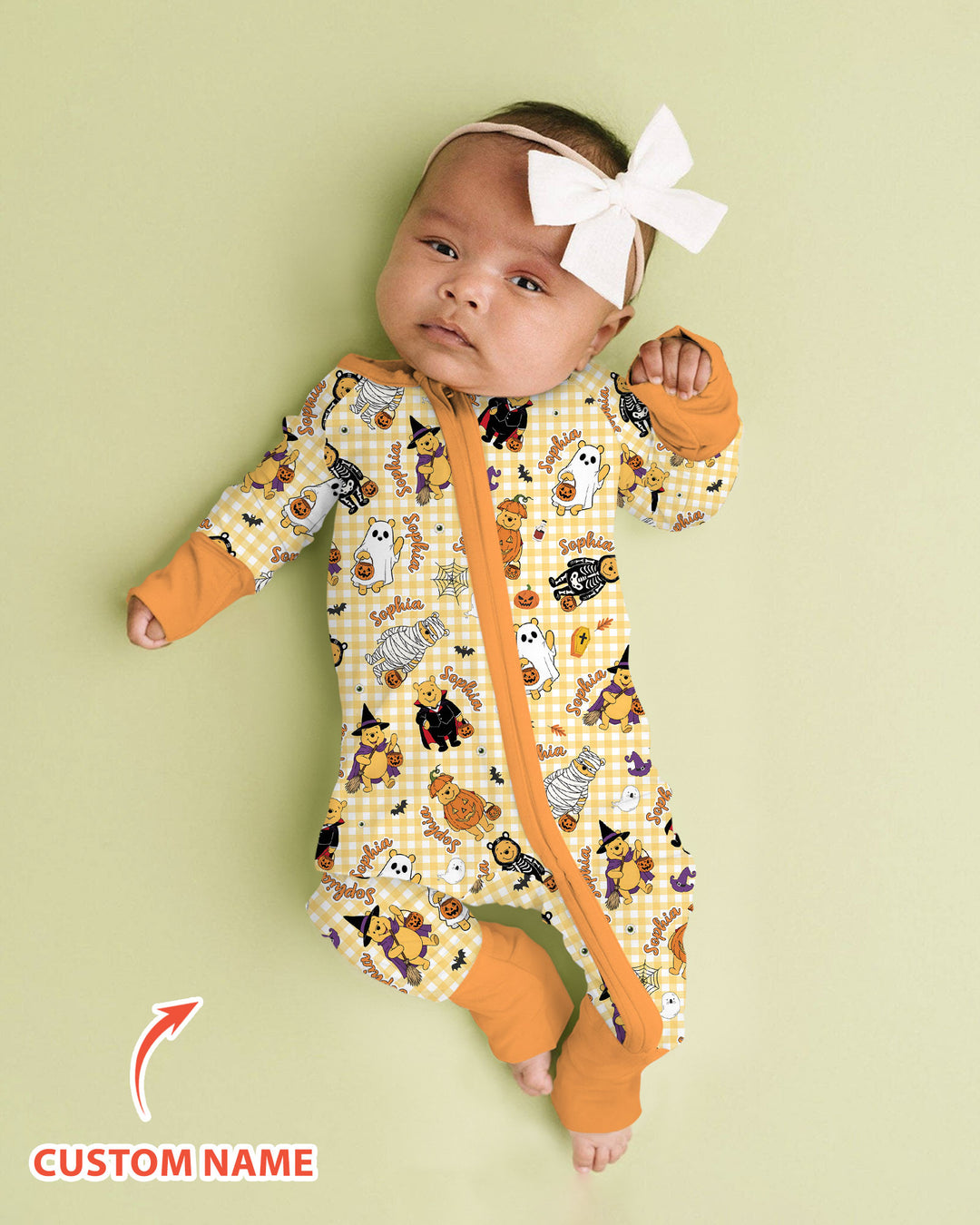 Halloween Bear Custom Name Bamboo Convertible Zippy