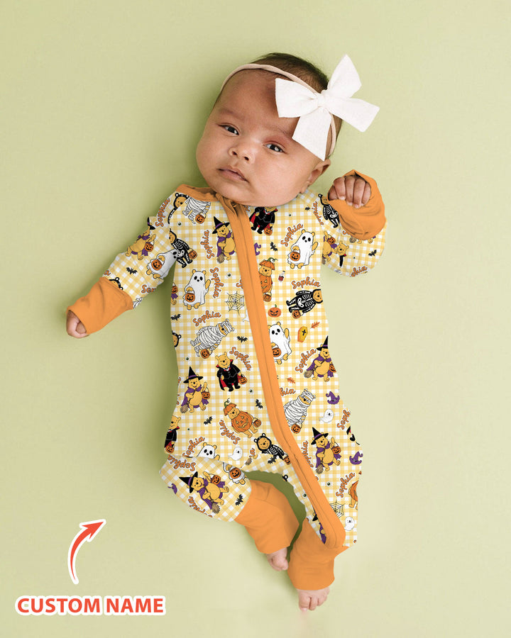 Halloween Bear Custom Name Bamboo Convertible Zippy
