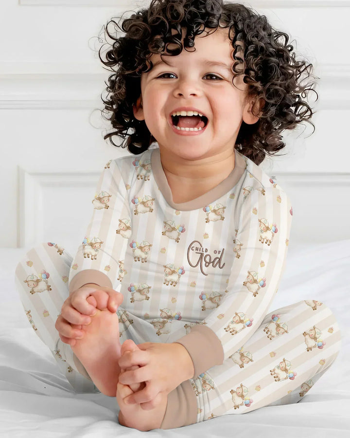 Zweiteiliges Langarm-Pyjama-Set mit Sommerfrüchten