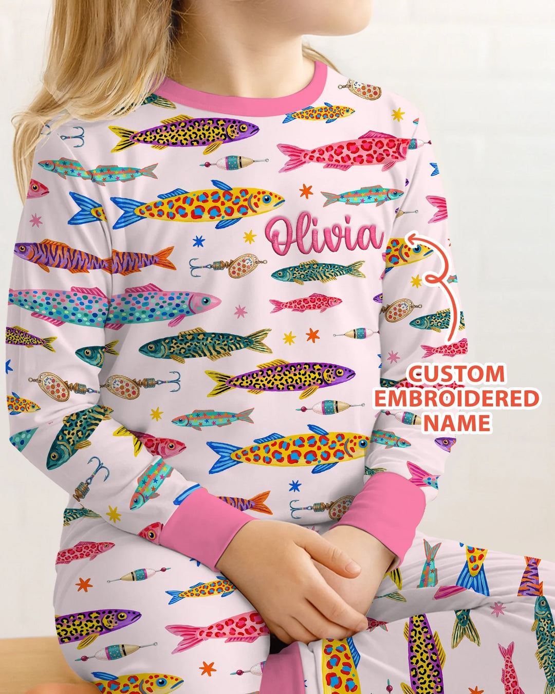 Zweiteiliges Langarm-Pyjama-Set mit Sommerfrüchten