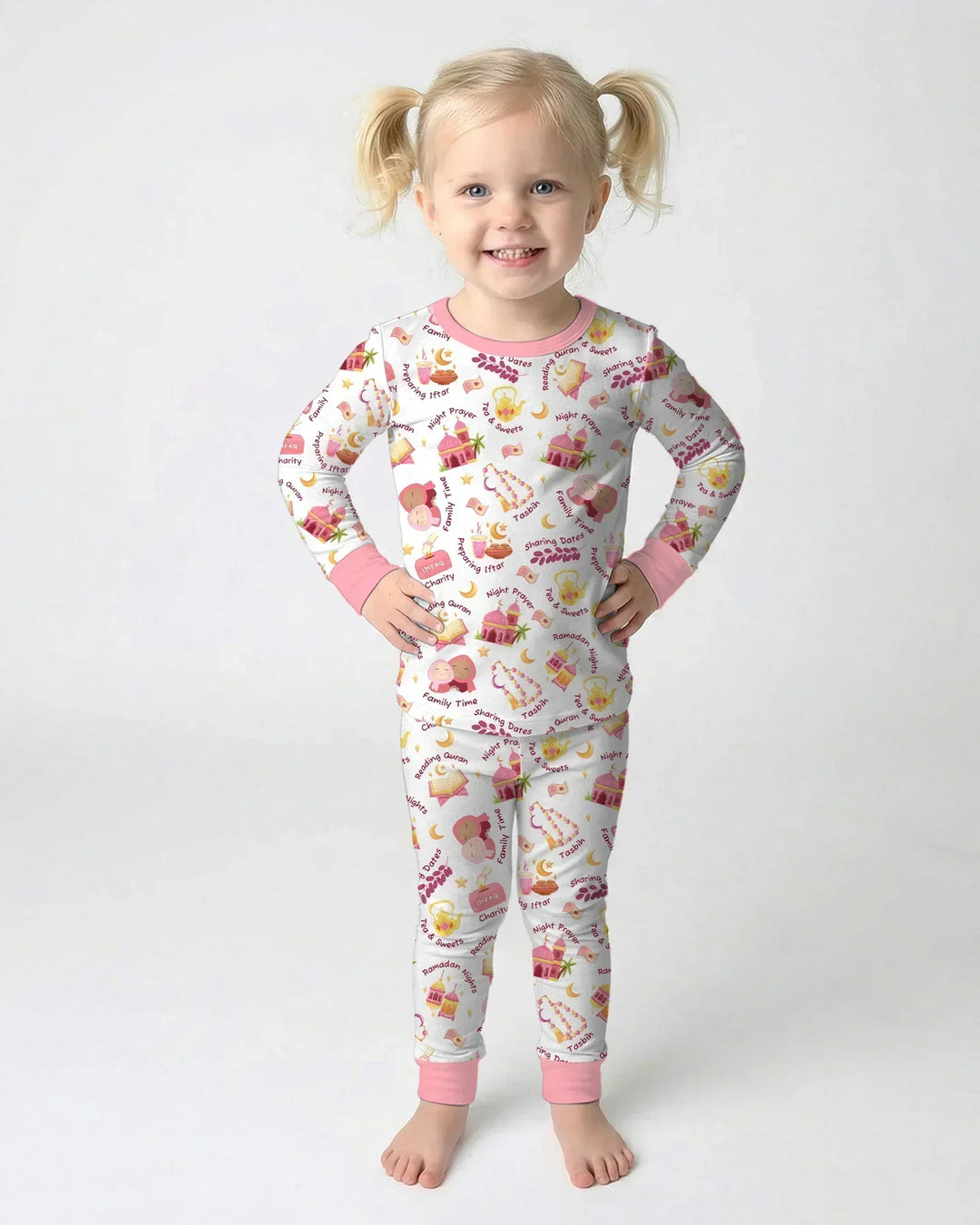 Zweiteiliges Langarm-Pyjama-Set mit Sommerfrüchten