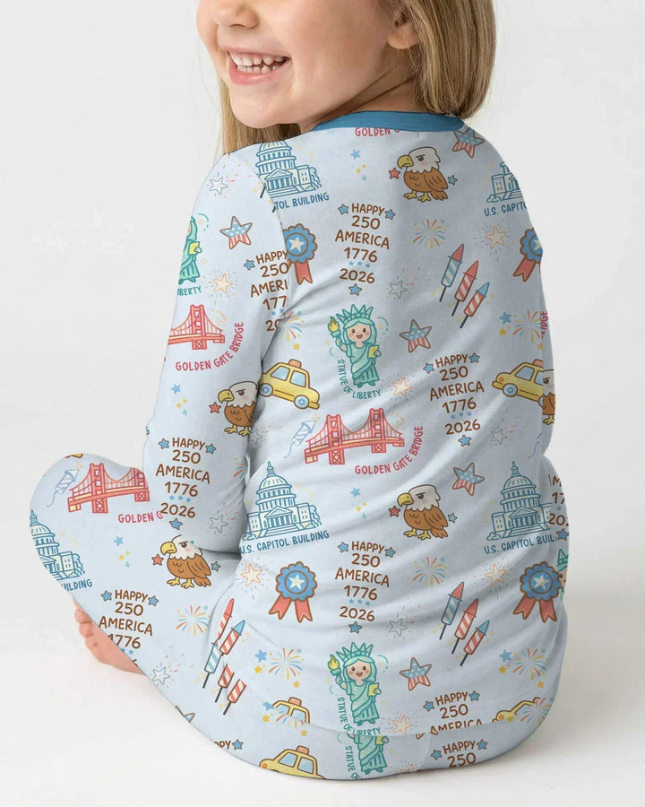 Zweiteiliges Langarm-Pyjama-Set mit Sommerfrüchten