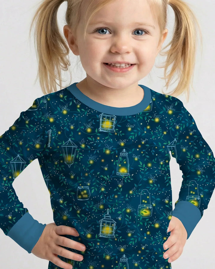 Zweiteiliges Langarm-Pyjama-Set mit Sommerfrüchten