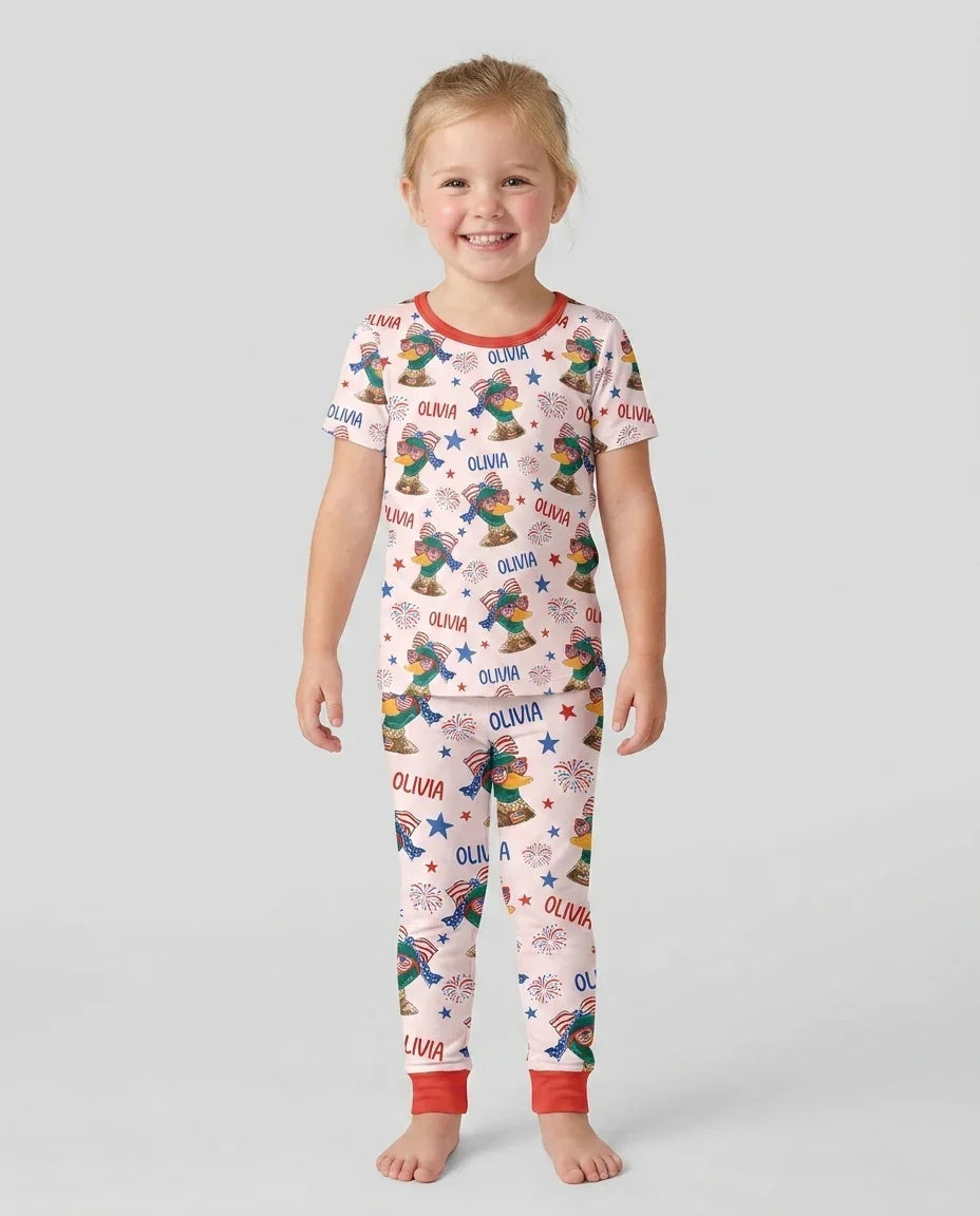 Zweiteiliges, kurzärmliges Pyjama-Set mit Marienkäfern