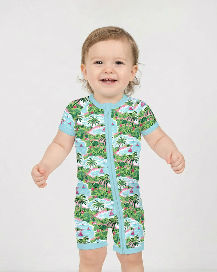Preppy Coast Beach Club Bamboo Shorty Zippy
