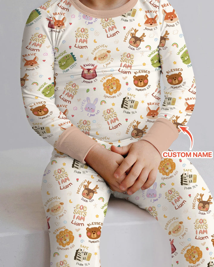 Zweiteiliges Langarm-Pyjama-Set mit Sommerfrüchten