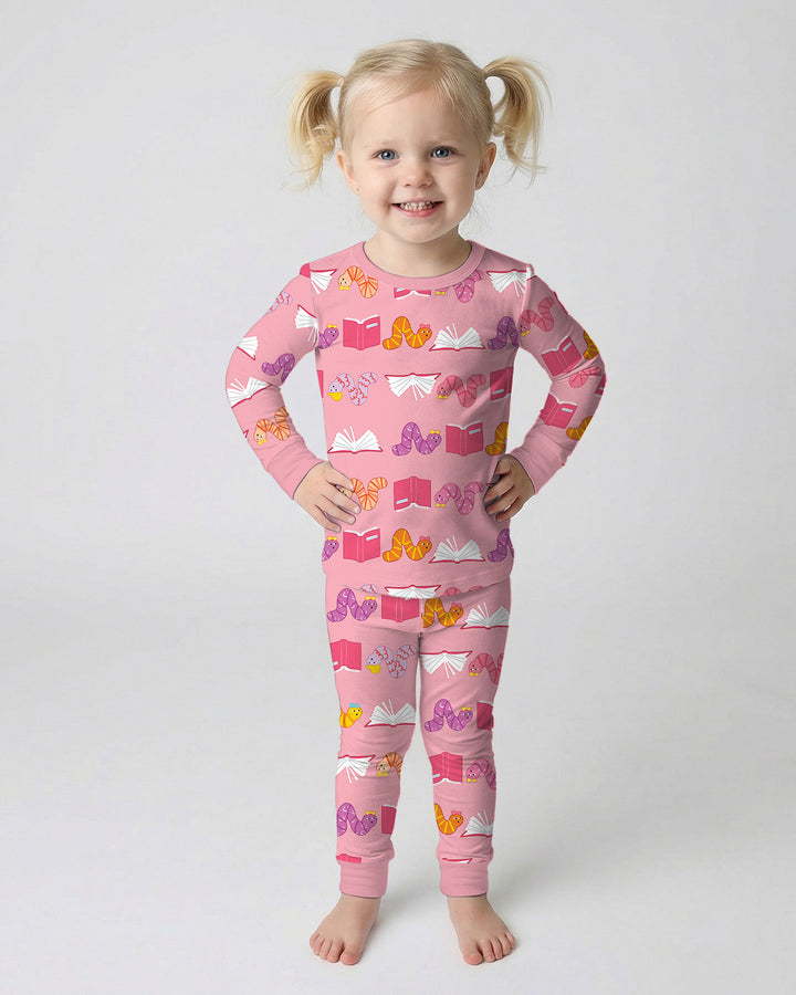 Zweiteiliges Langarm-Pyjama-Set mit Sommerfrüchten
