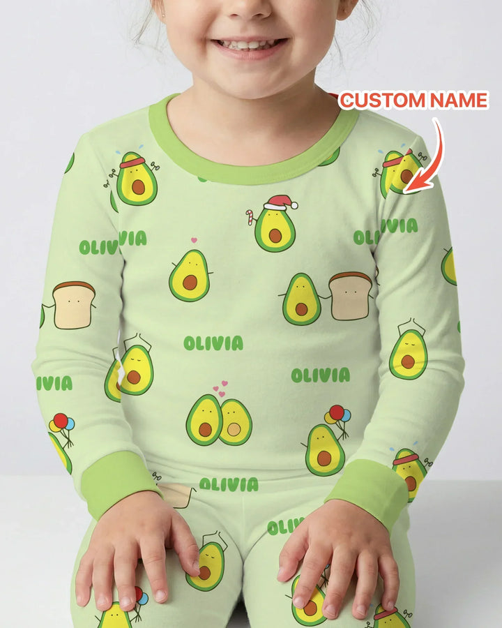 Zweiteiliges Langarm-Pyjama-Set mit Sommerfrüchten