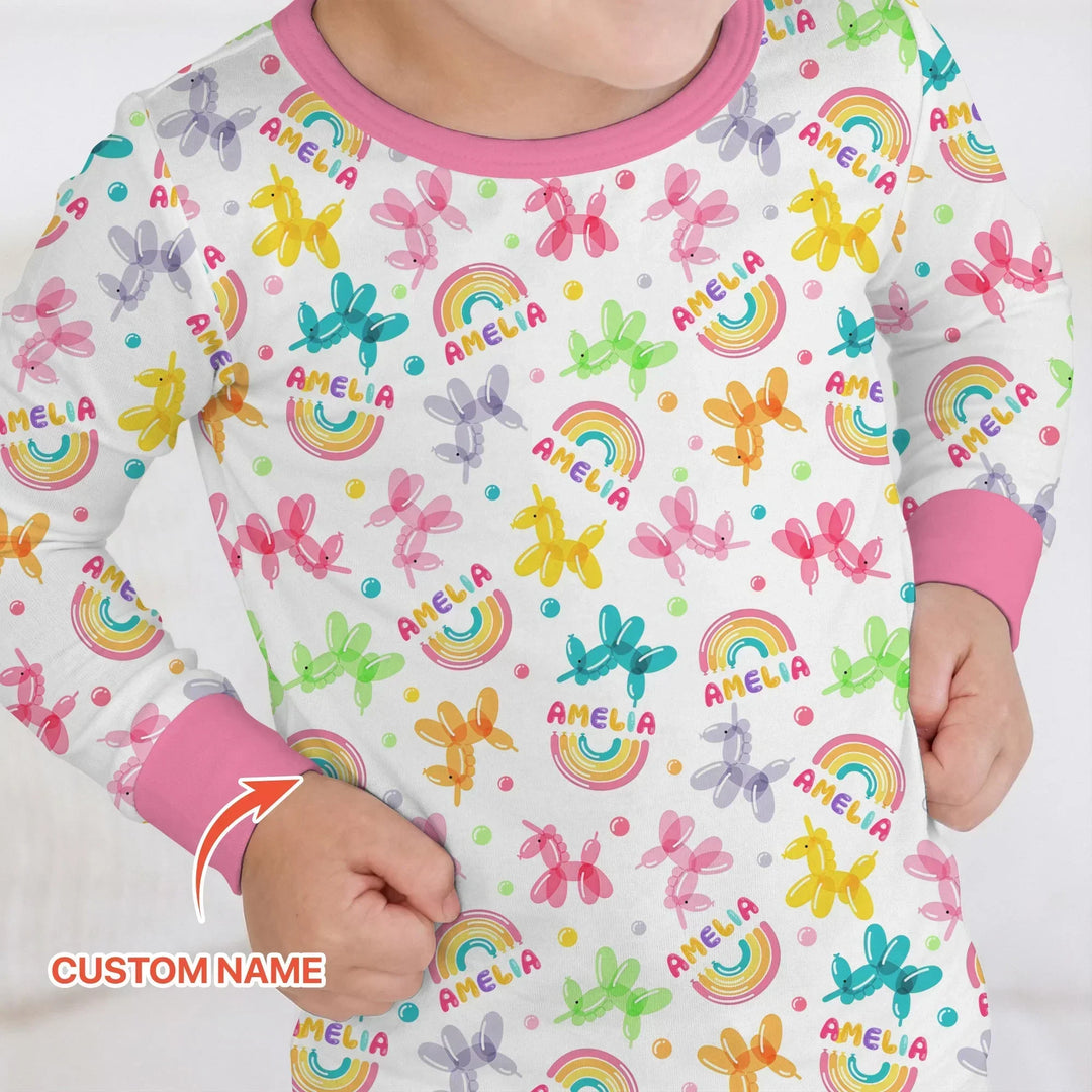 Zweiteiliges Langarm-Pyjama-Set mit Sommerfrüchten