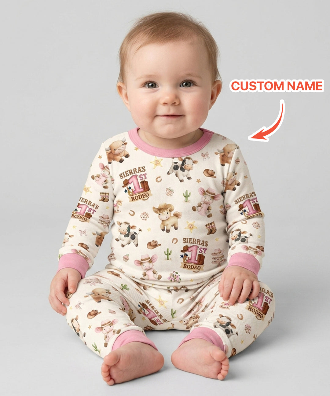 Zweiteiliges Langarm-Pyjama-Set mit Sommerfrüchten