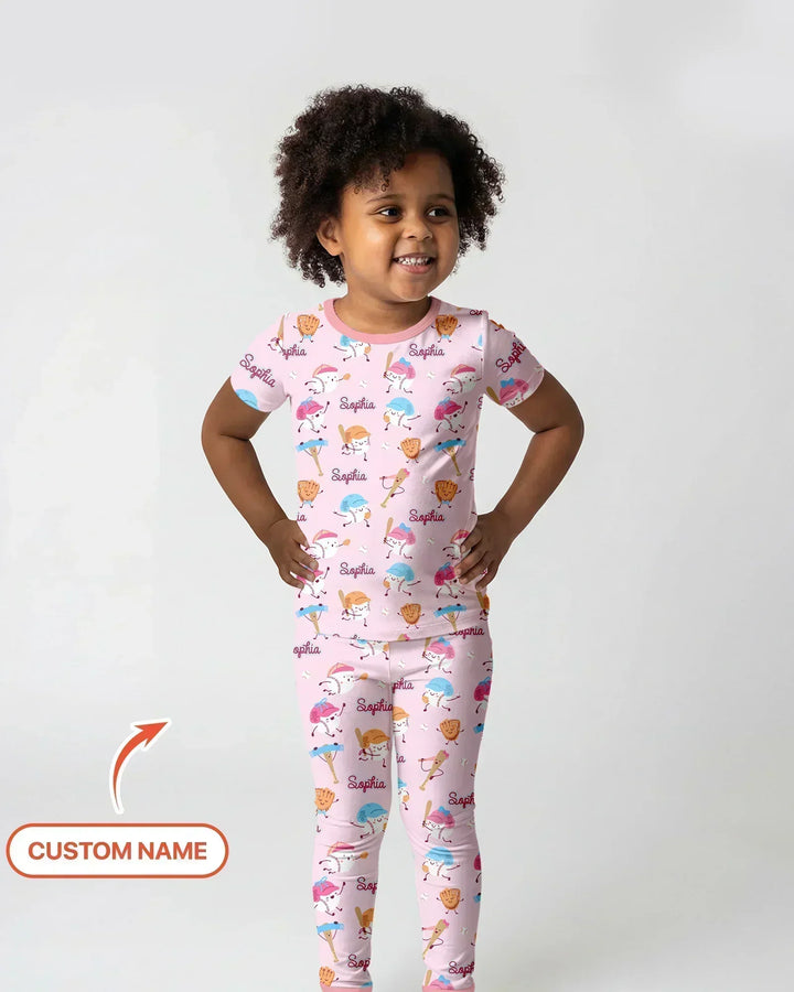 Zweiteiliges, kurzärmliges Pyjama-Set mit Marienkäfern